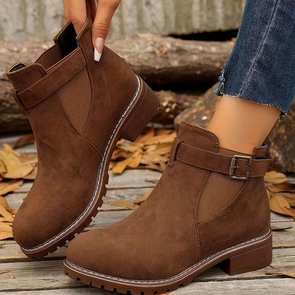 Katrina | Chelsea Boots – Damen Stiefeletten mit Blockabsatz
