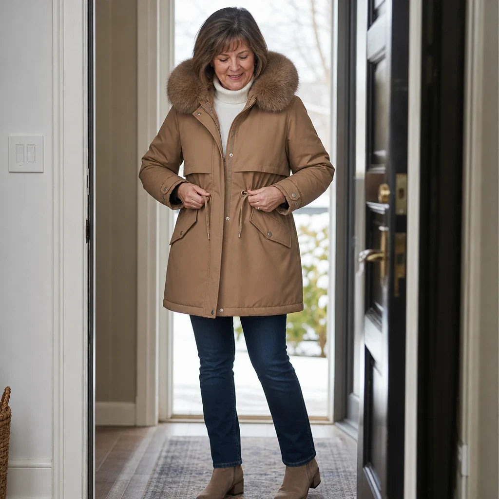 Velora | Plush-Lined Mid-Length Parka – Bietet warmen Tragekomfort für Frauen