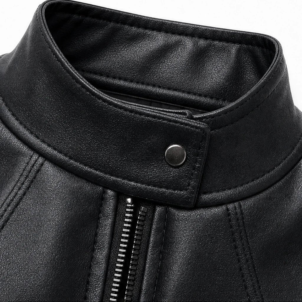 Velora | Cropped Faux-Leather Biker Jacket – Moderne Passform für Frauen