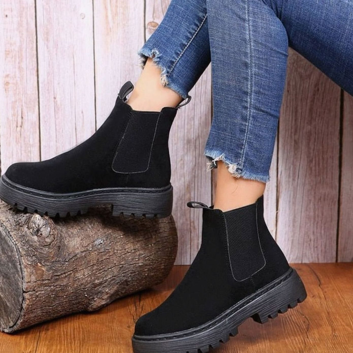 Greta | Chelsea Boots – Bequeme Plateau Stiefeletten für Damen