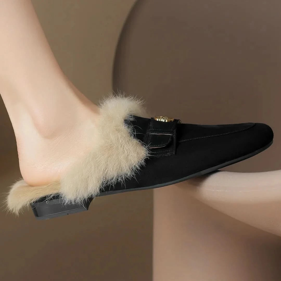 Velora | Shearling Mules – Luxuriöse Struktur für Damen