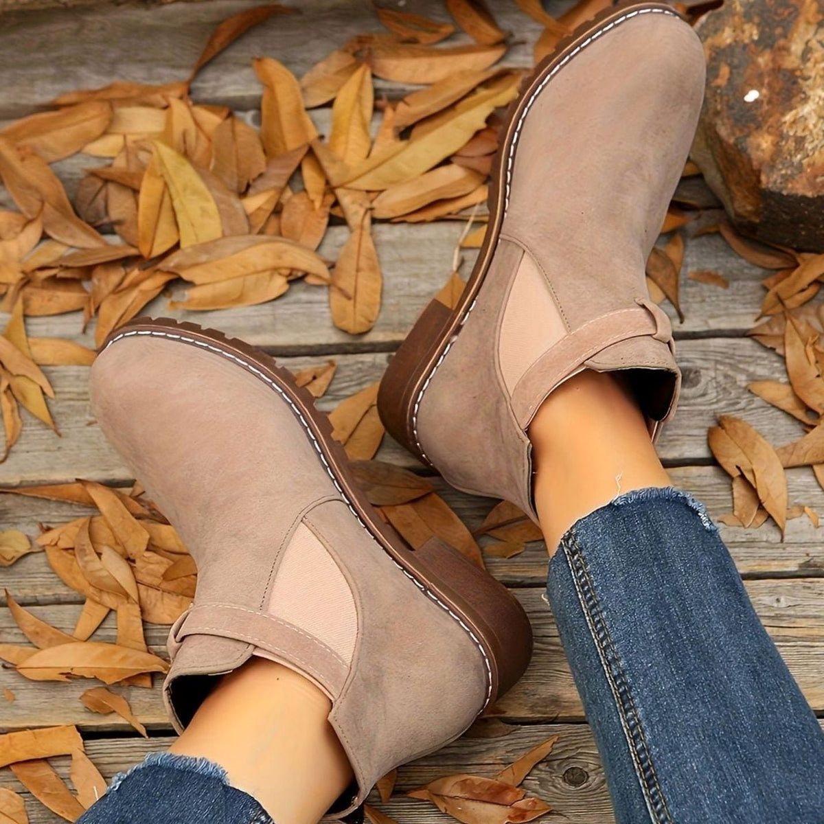 Katrina | Chelsea Boots – Damen Stiefeletten mit Blockabsatz