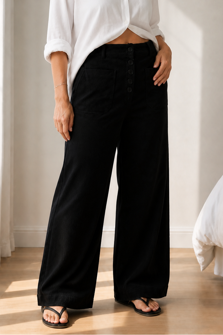 Wideluxe | High-Waisted Wide-Leg Trousers – Elegante Passform für Damen