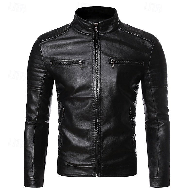 Chandler | Bikerjacke mit Stehkragen – Zeitloser Stil für Männer