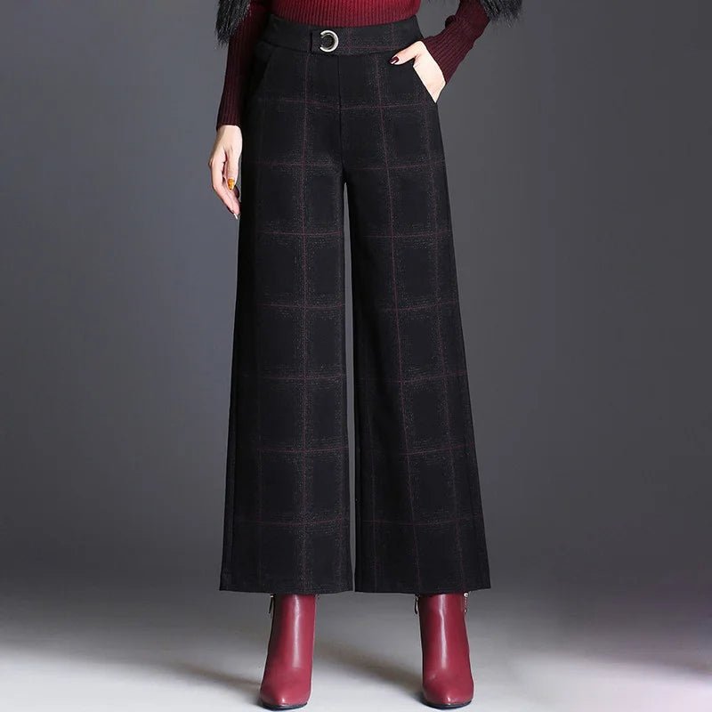 Beatrix | Checkered Wide-Leg Trousers – Eleganter Look für Damen
