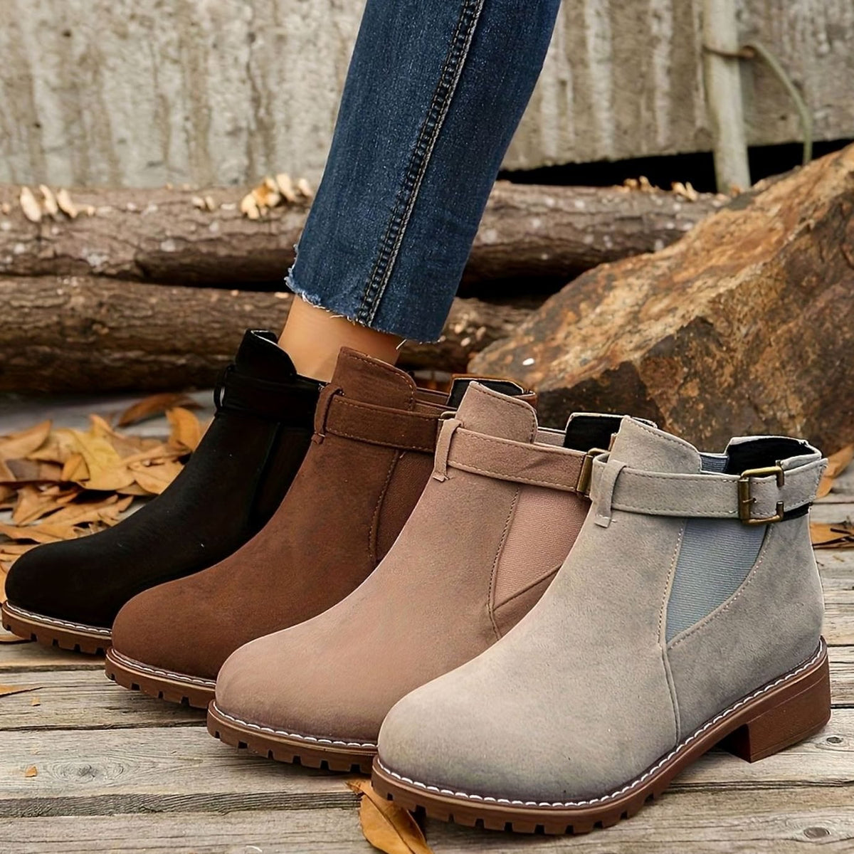 Katrina | Chelsea Boots – Damen Stiefeletten mit Blockabsatz