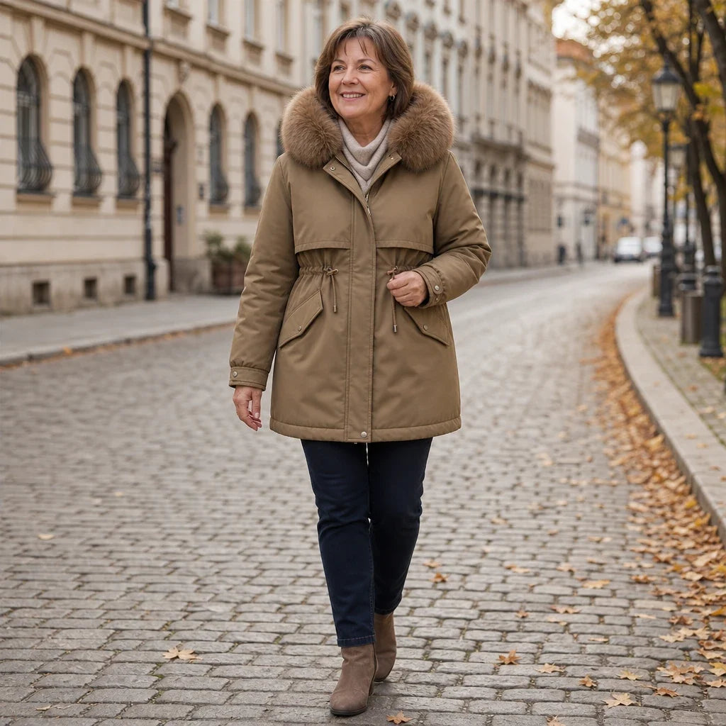 Velora | Plush-Lined Mid-Length Parka – Bietet warmen Tragekomfort für Frauen