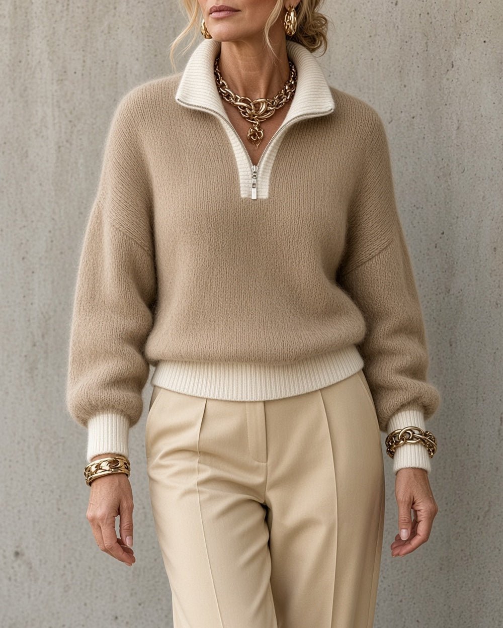 Monica | Zip Sweater – Vintage-inspirierter Look für Damen