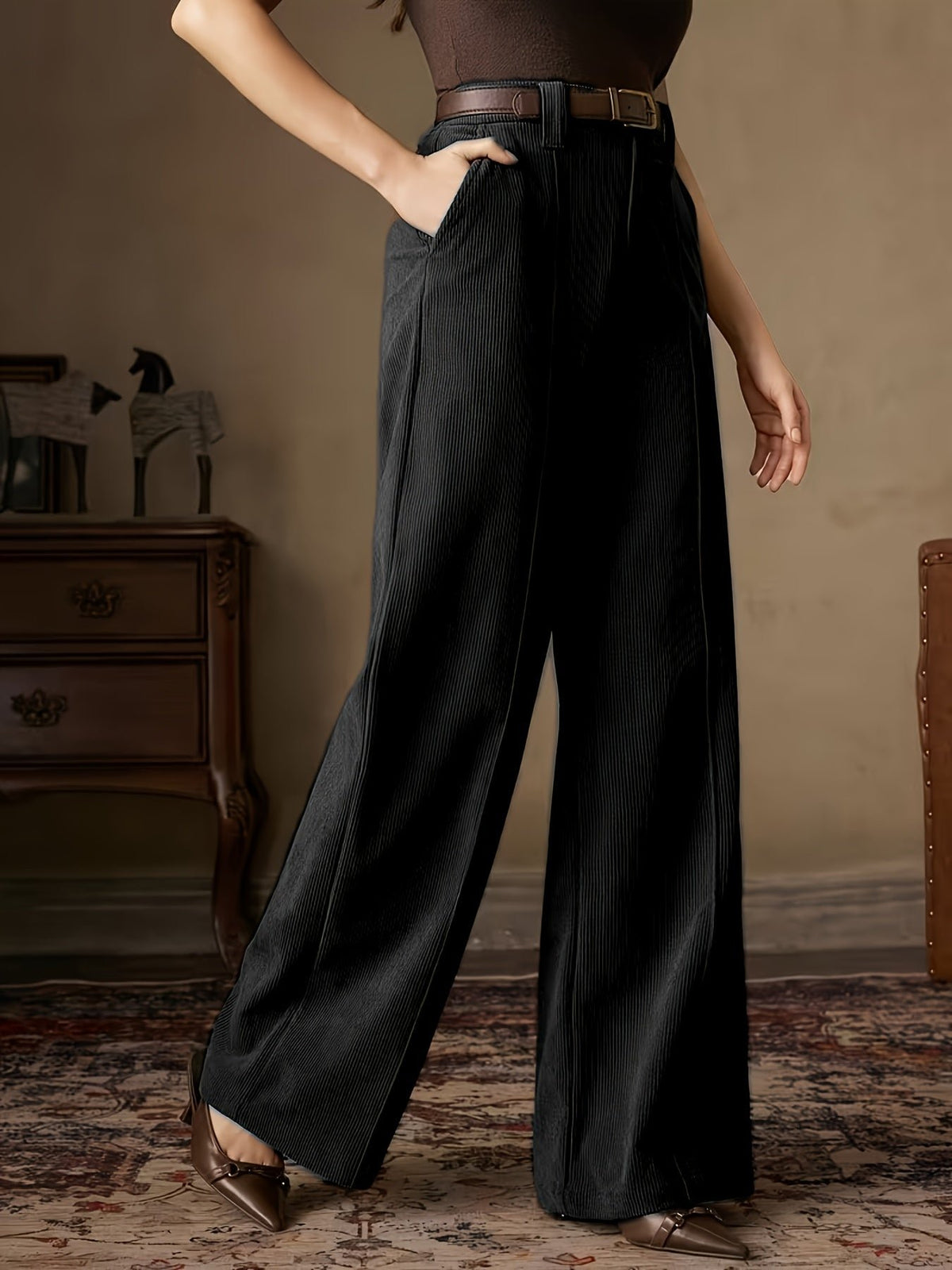 Brevaine | High-Waisted Wide-Leg Trousers für Frauen