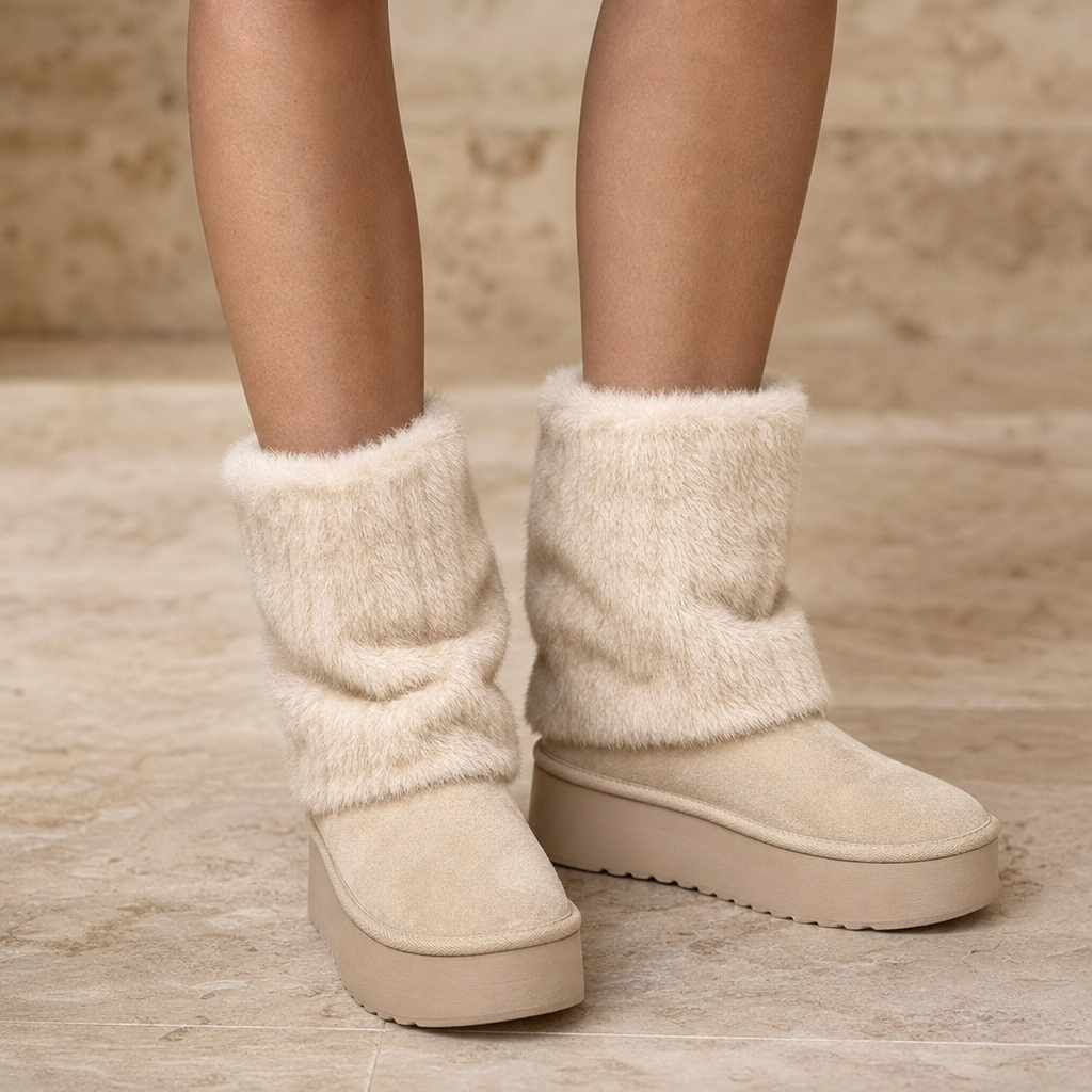SnugLift | Plattform Winter Boots – Bequeme Mid-Calf mit Kunstfell