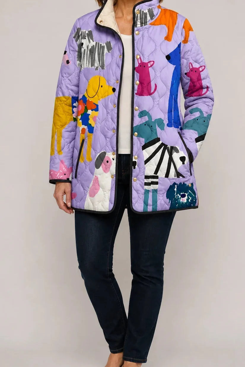 Wearbella | Floral Print Quilted Puffer Jacket – Elegant Comfort