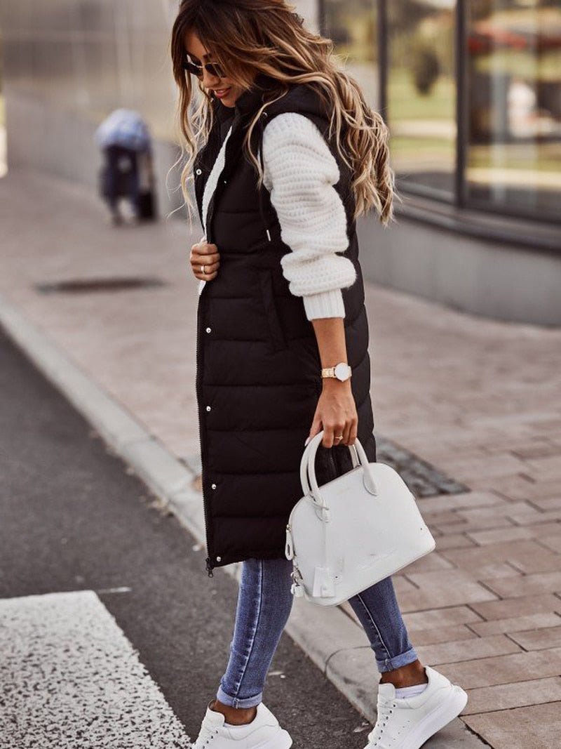 Zara | Knee-Length Quilted Winter Jacket – Stylish Comfort for Women