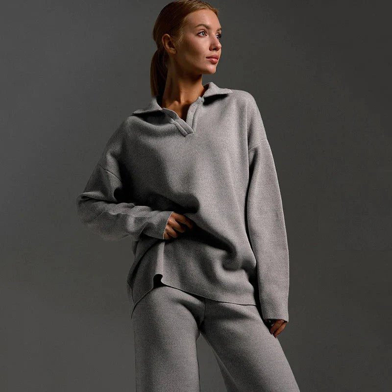 Velora | Strick-Sweatshirt und Jogginghose – Bequemes Set für Frauen