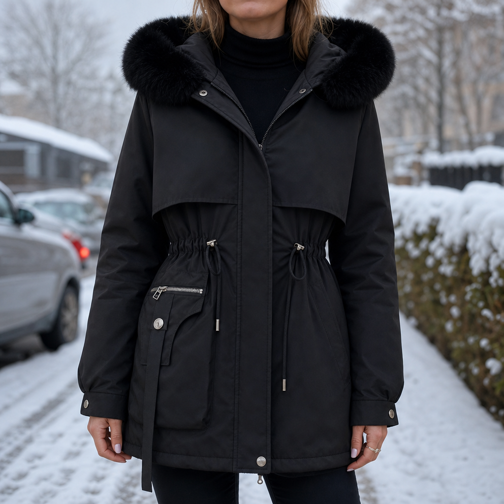 Duvella | Puffer Coat met Faux Fur Hood voor Dames