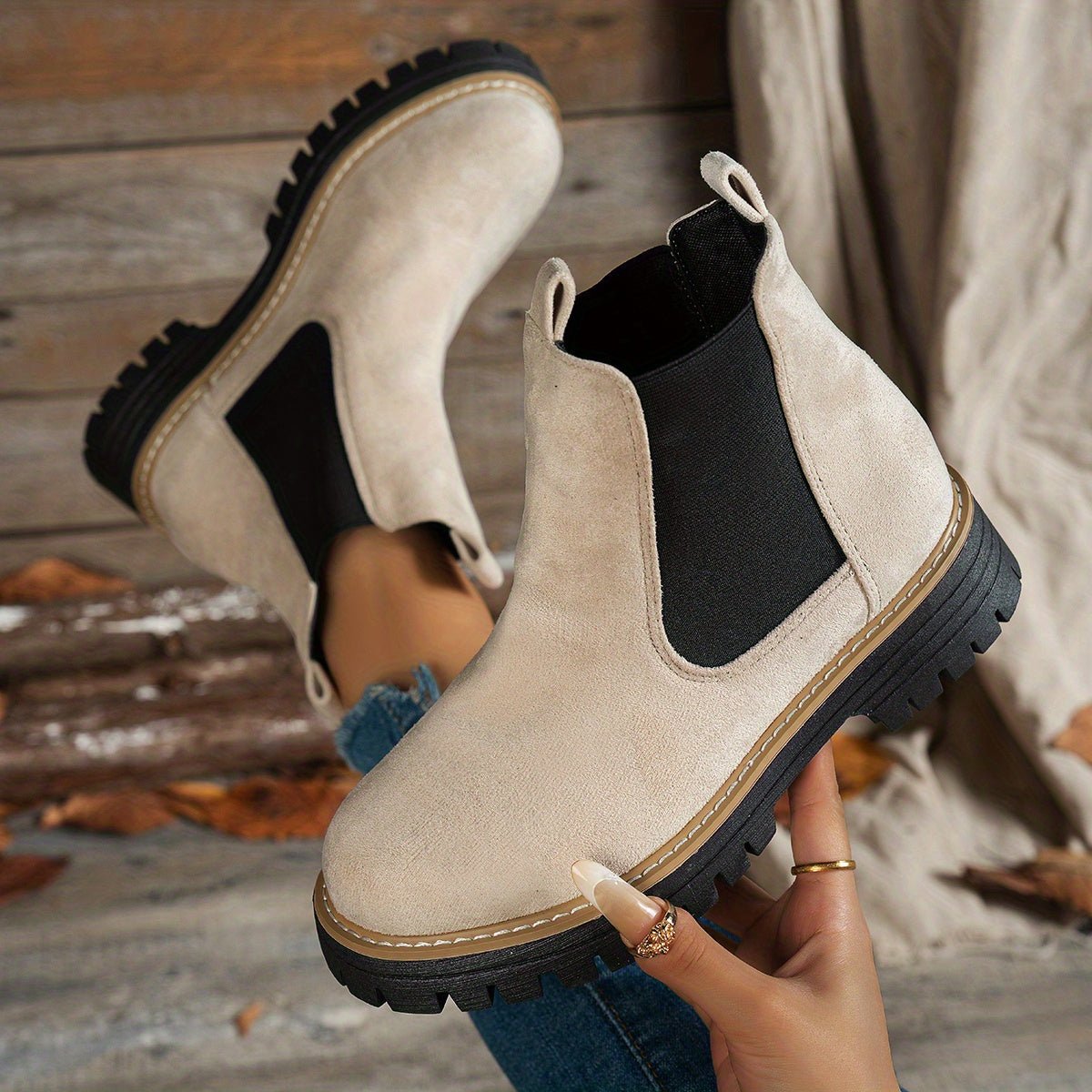 Mehetabel | Chelsea-Stiefeletten mit Profilsohle für Damen