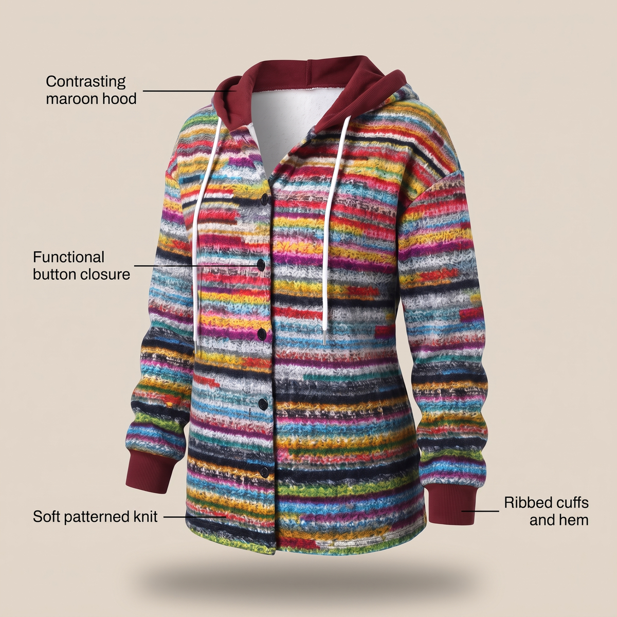 Highland | Hooded Coat – Gemütlicher Plaid-Stil für Frauen