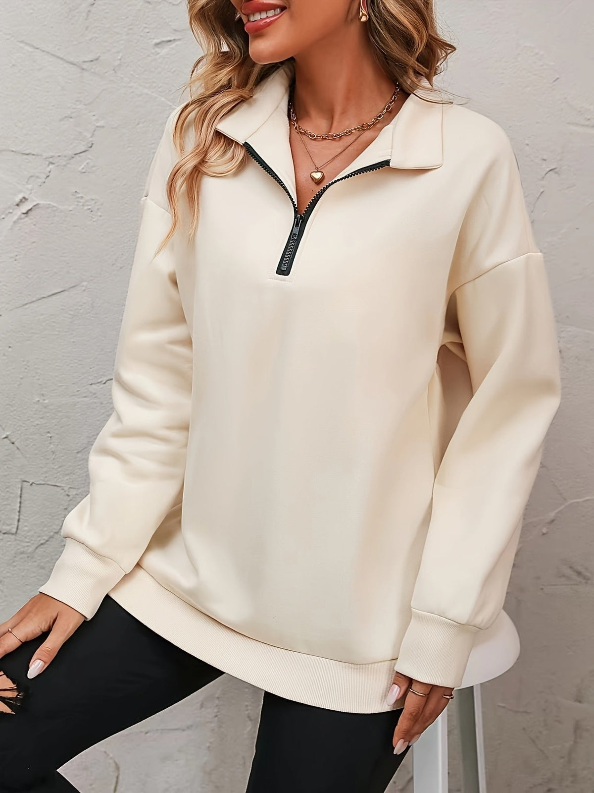 Gwyneth | Relaxed Half-Zip Sweatshirt – Bequemer Stil für jeden Tag