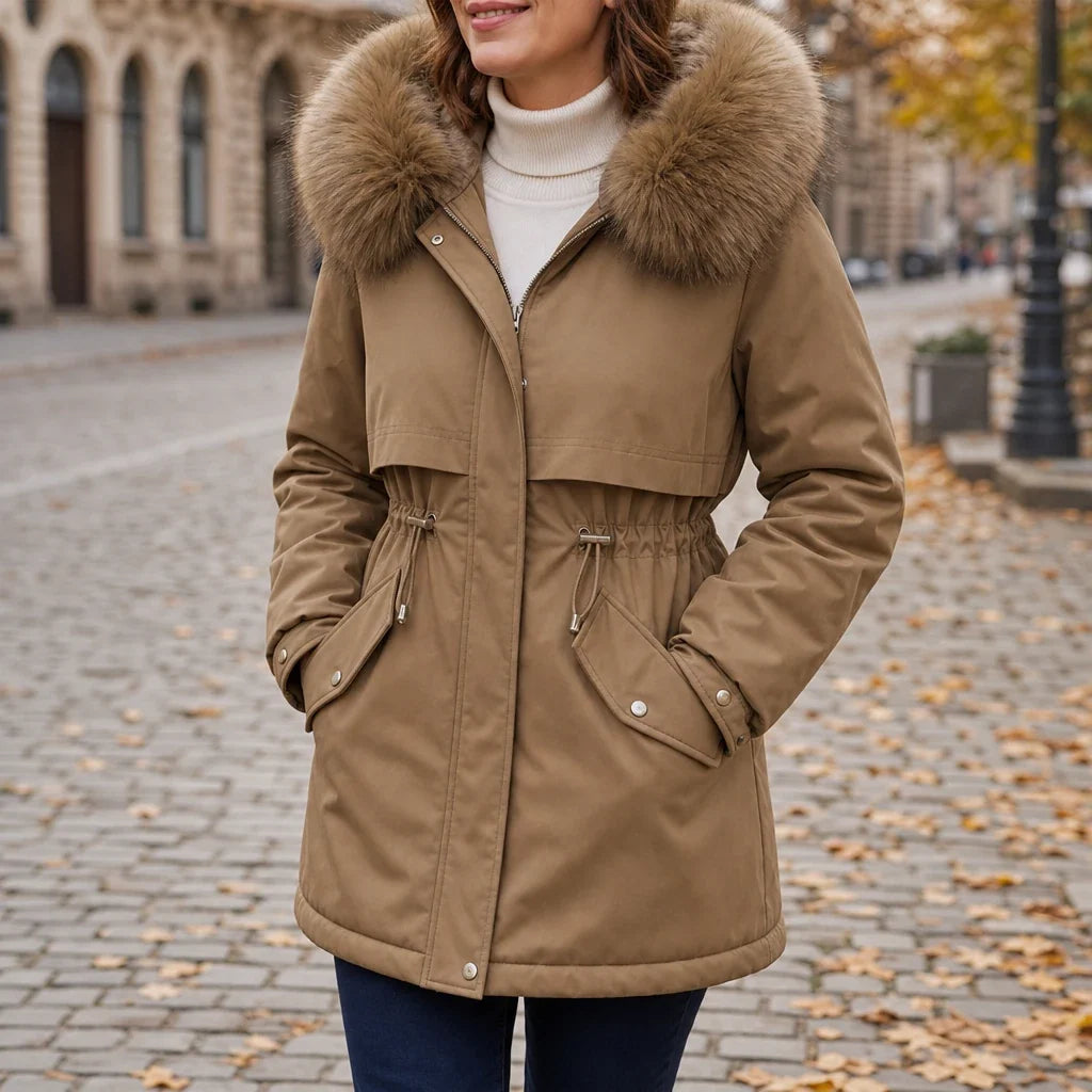 Velora | Plush-Lined Mid-Length Parka – Bietet warmen Tragekomfort für Frauen