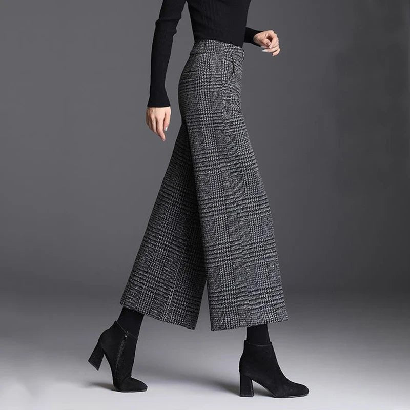 Beatrix | Checkered Wide-Leg Trousers – Eleganter Look für Damen