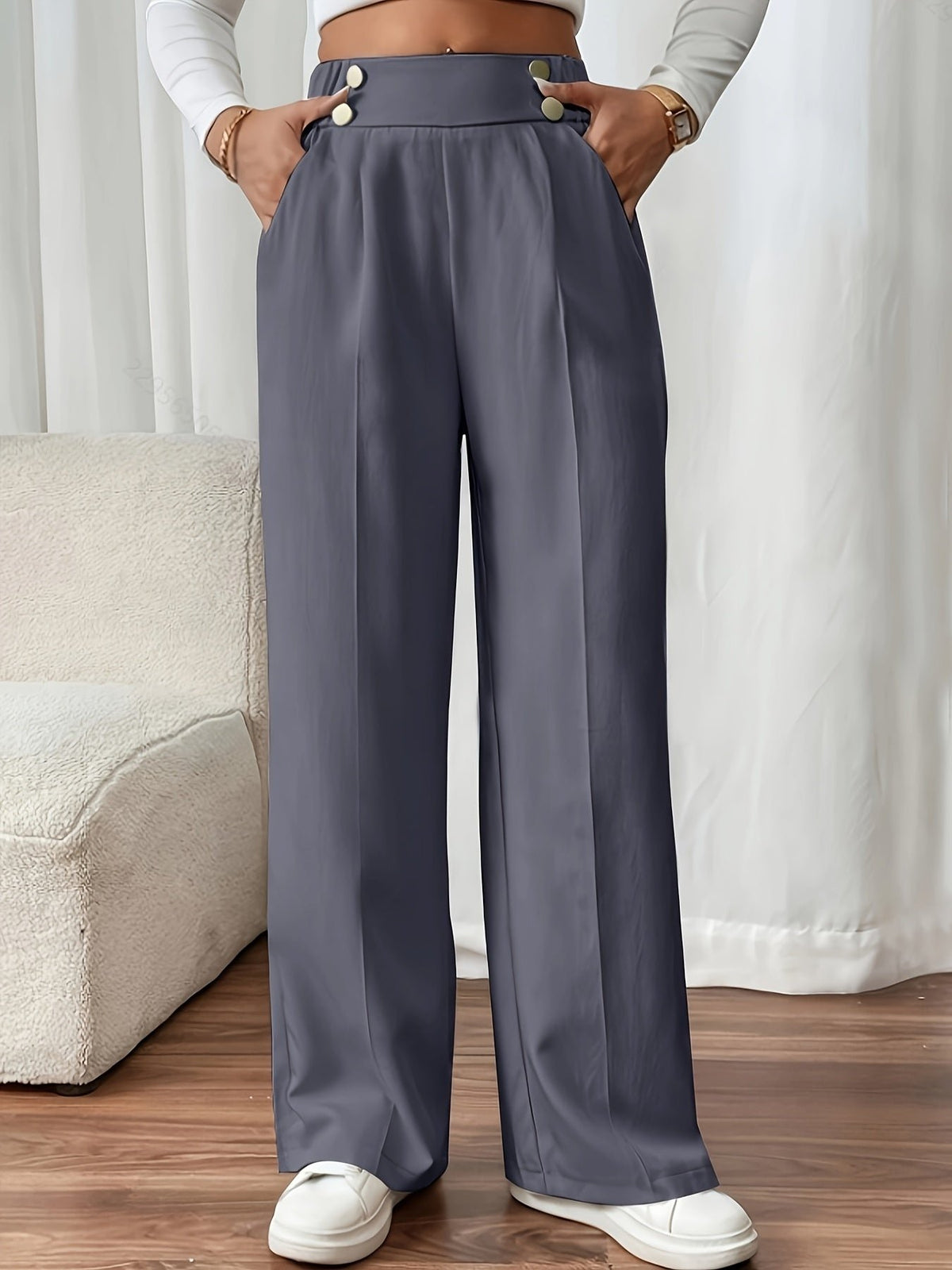 Stella | Hochtaillierte Weite Hosen – Bequeme und Stilvolle Kombination für Damen