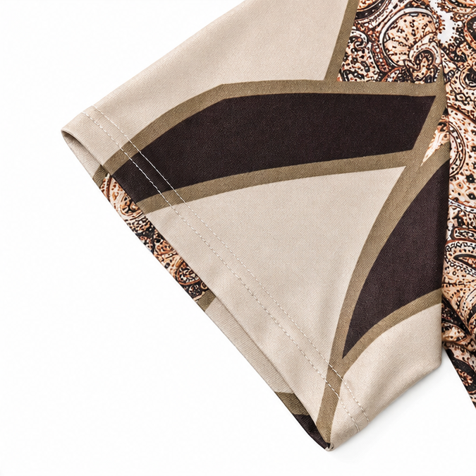 Velora | Asymmetrisches Hemd – Leoprint und Paisleymuster für Frauen