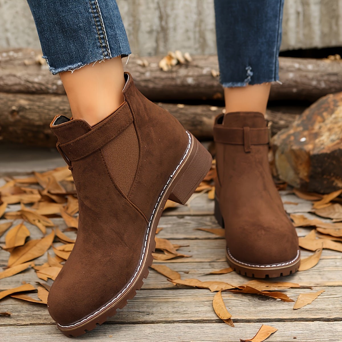 Nerida | Chelsea-Stiefeletten – Blockabsatz mit Schnallenriemen für Damen