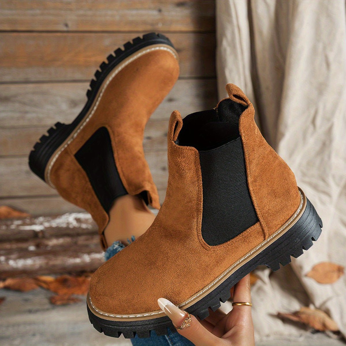 Mehetabel | Chelsea-Stiefeletten mit Profilsohle für Damen