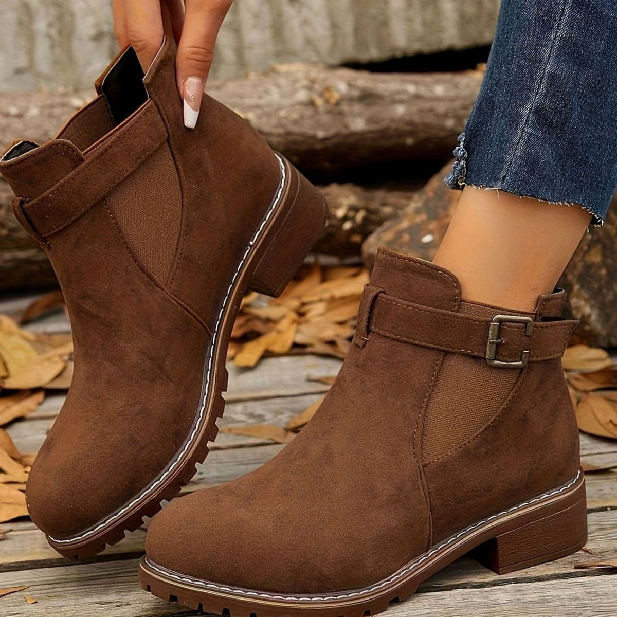 Katrina | Chelsea Boots – Damen Stiefeletten mit Blockabsatz