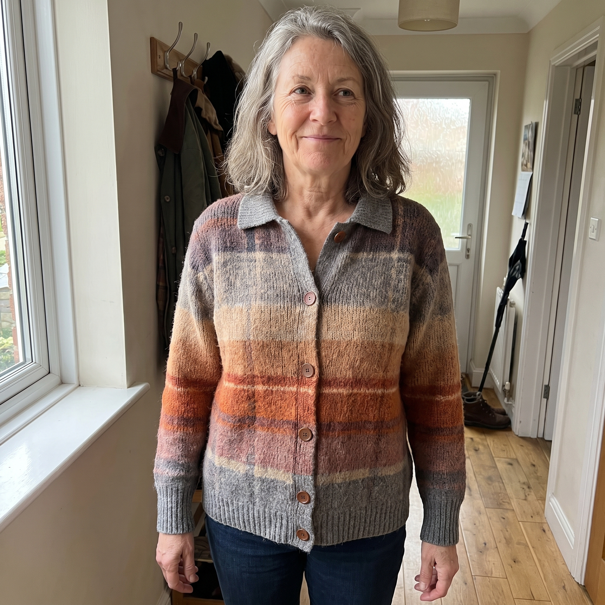 Seren | Strickjacke – Zeitloser Karomuster-Look für Damen