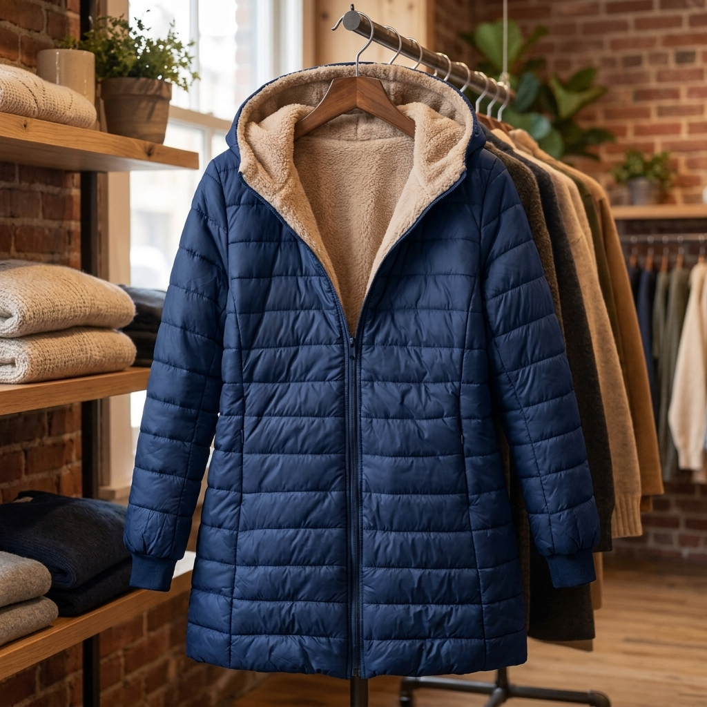 Dahlia | Mid-Length Fleece Parka – Stilvoller Wintermantel