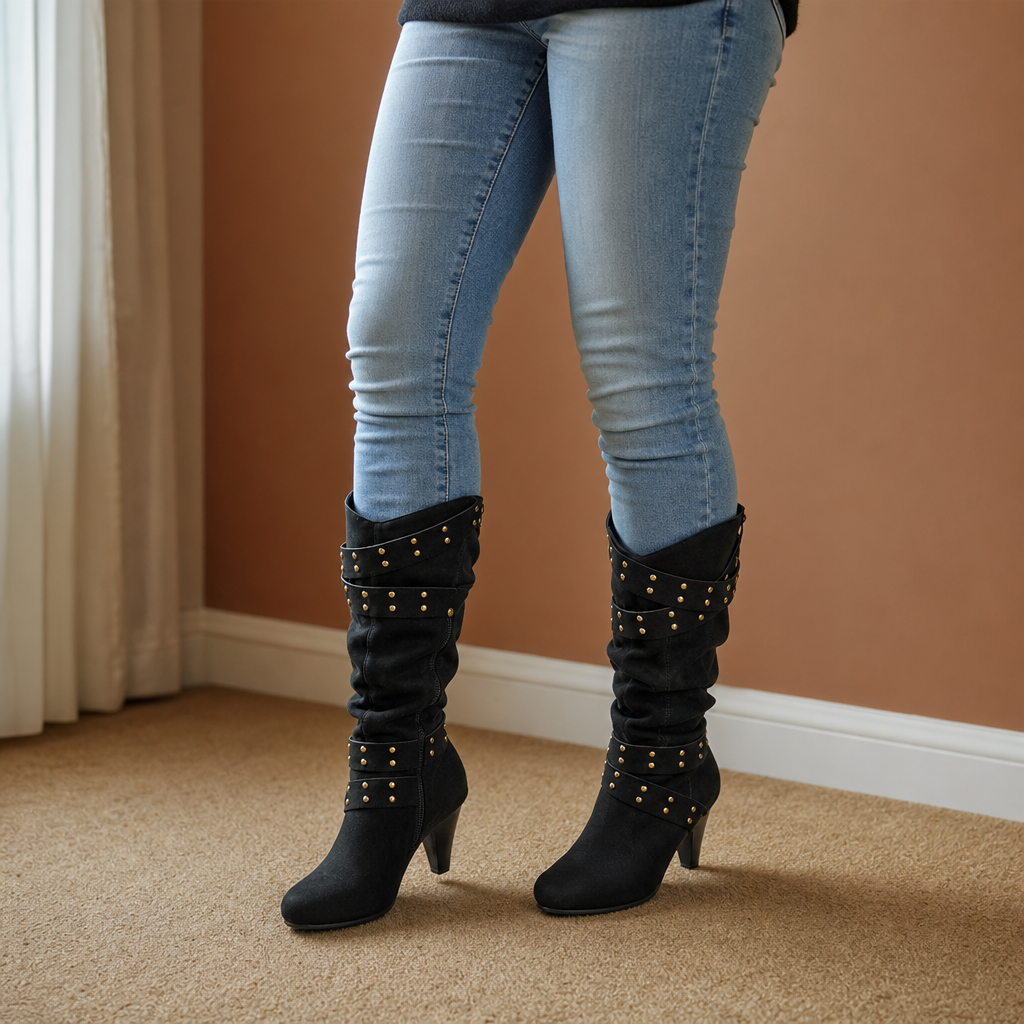 Rivella | Slouch Knee-High Boots mit Nieten