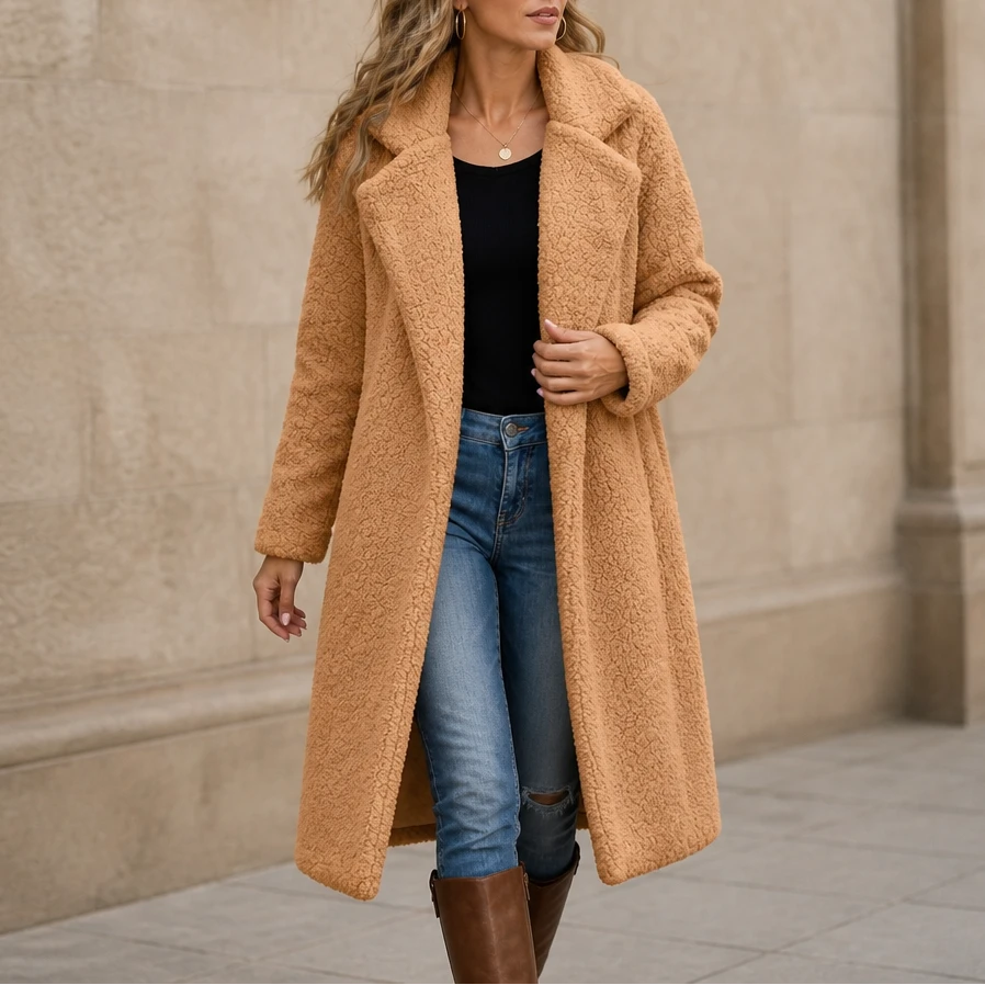 Veloura | Teddy Mantel – Langer und Kuscheliger Style für Damen