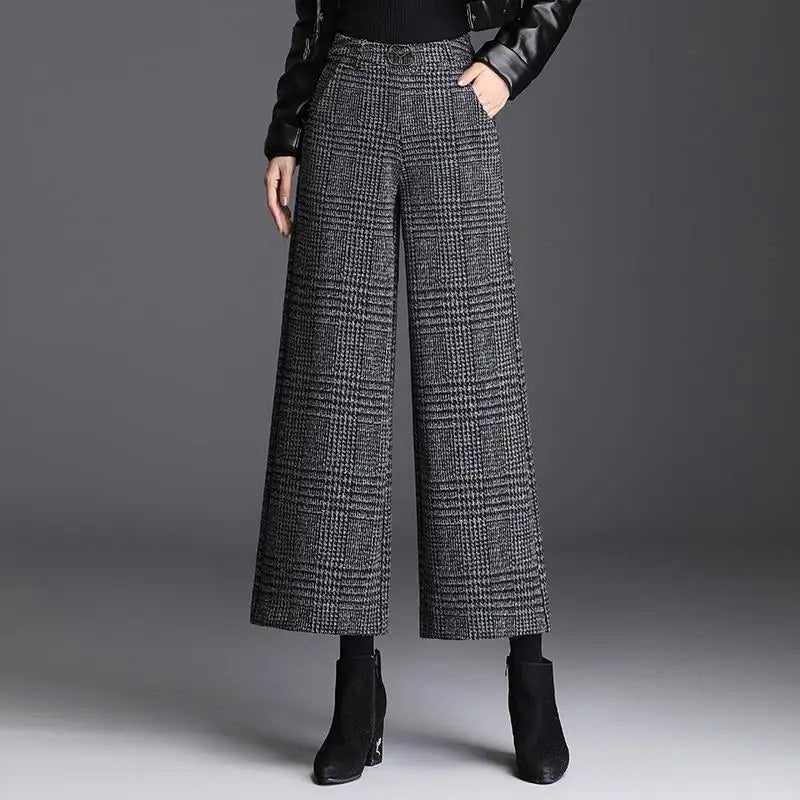 Beatrix | Checkered Wide-Leg Trousers – Eleganter Look für Damen