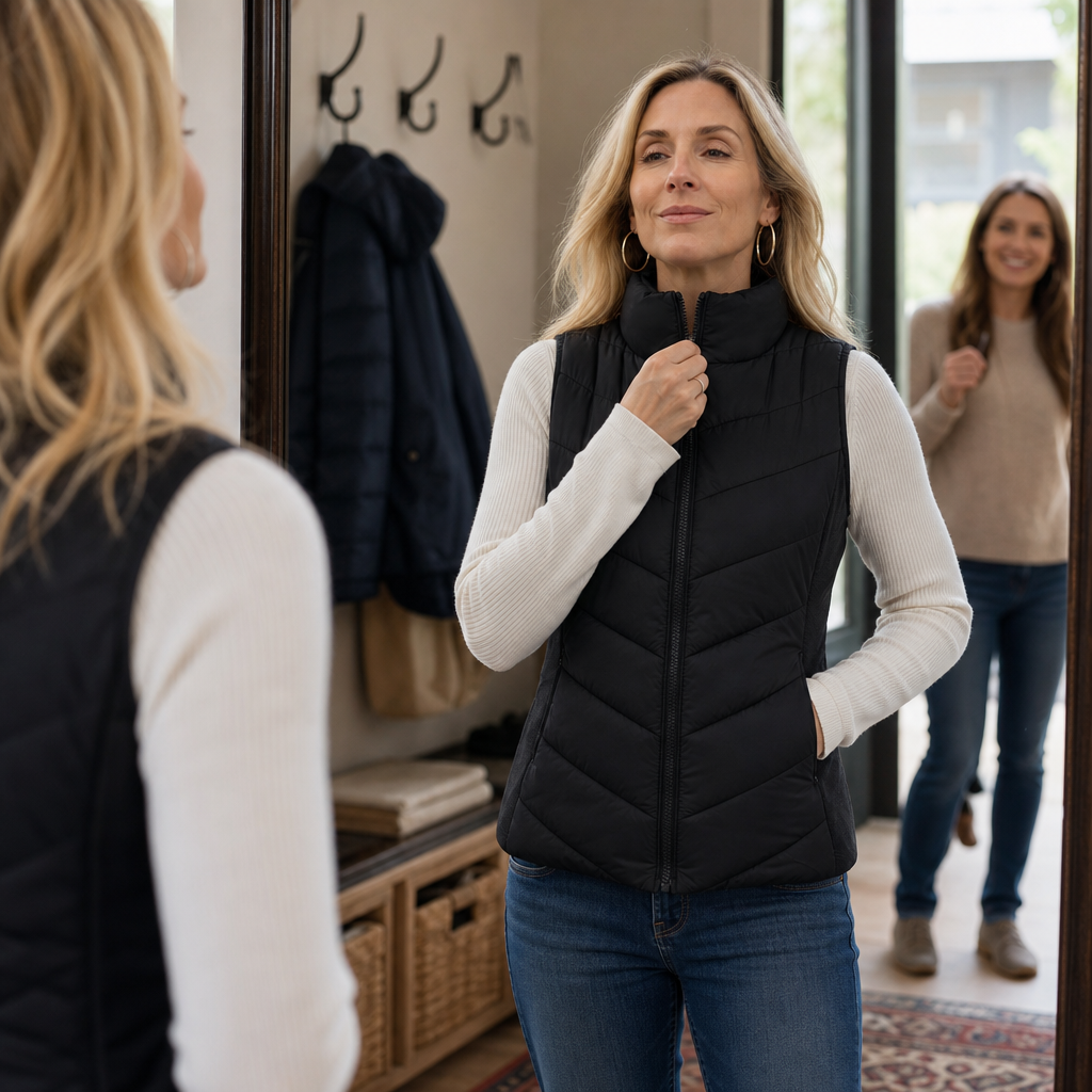 Layerly | Stand Collar Quilted Puffer Vest voor Dames