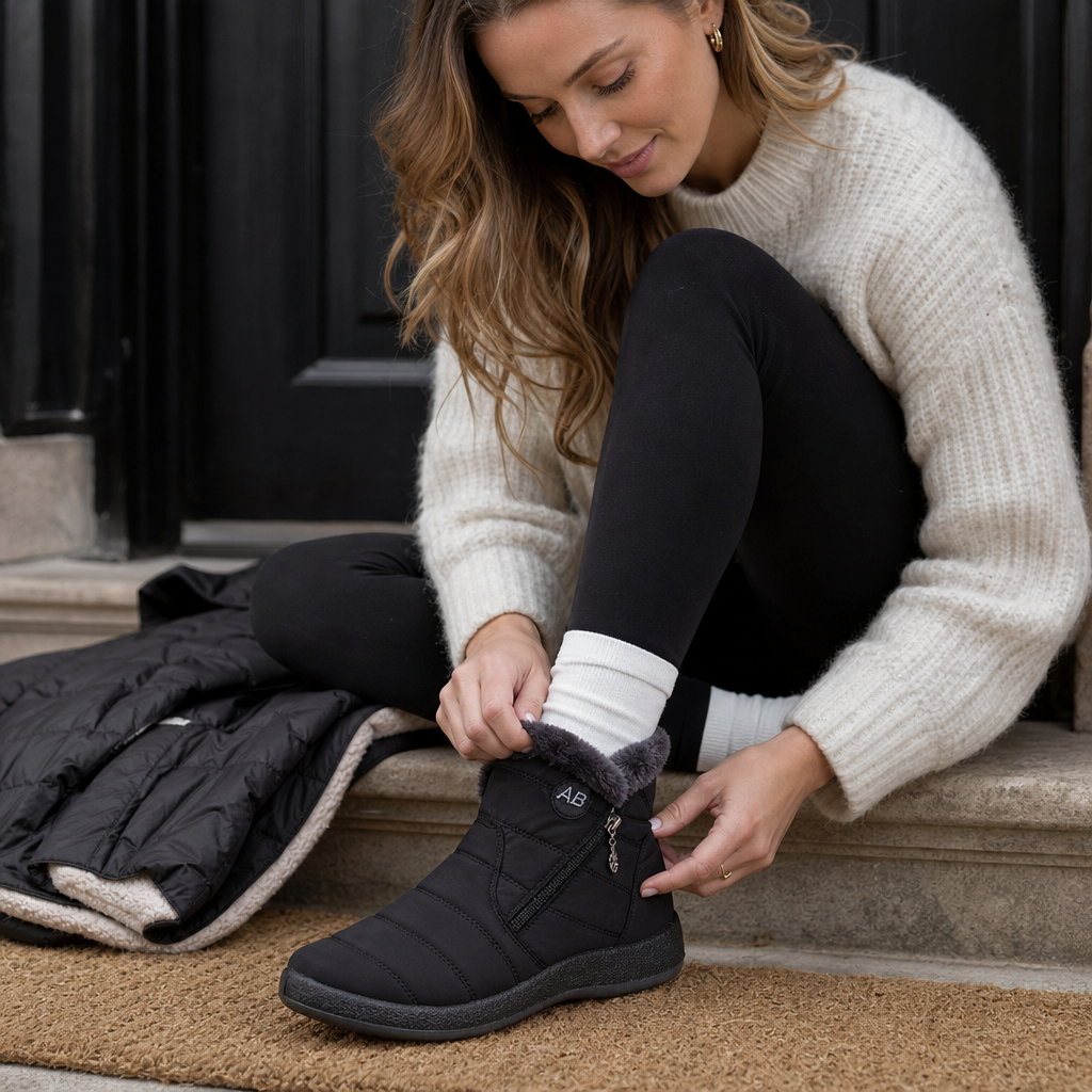 Lunavia | Wasserabweisende Ankle Boots mit Plüschfutter