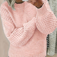 Greta | Kuscheliger und Eleganter Damen Lantern-Ärmel Strickpullover