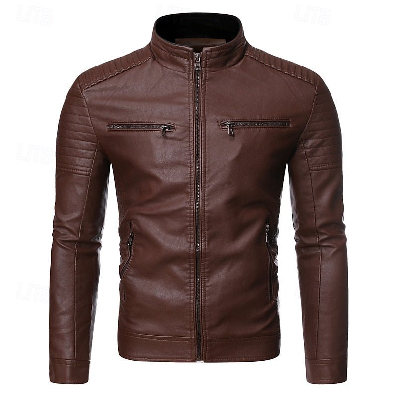 Chandler | Bikerjacke mit Stehkragen – Zeitloser Stil für Männer