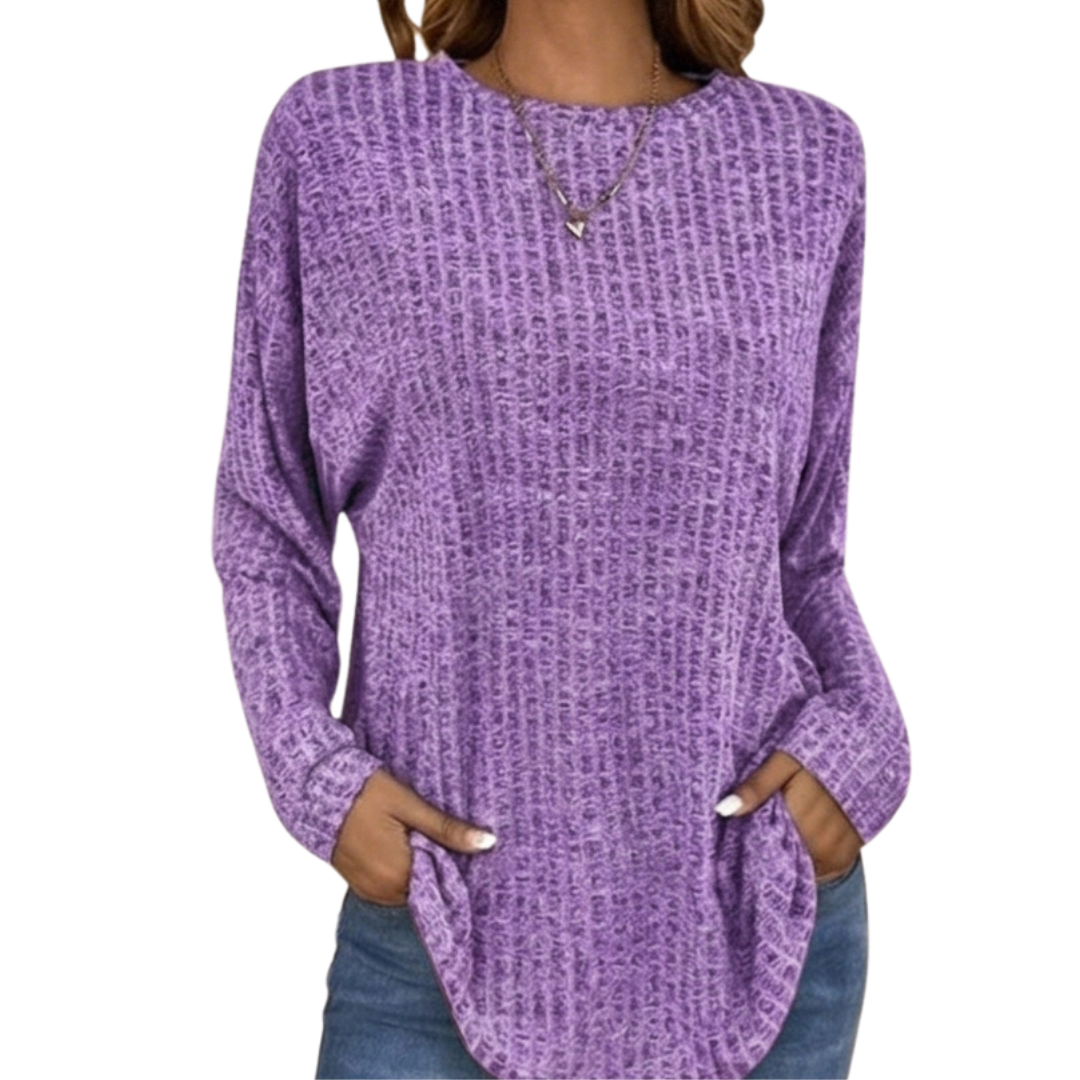 Wovelle | Waffle Knit Oversized Sweater – Casual Fit voor Vrouwen