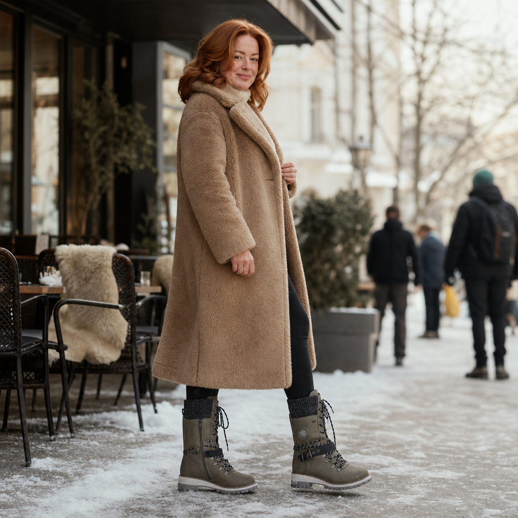 Cozette | Knit-Shaft Winter Boots – Warme und Stylische Chelsea-Stiefel für Damen
