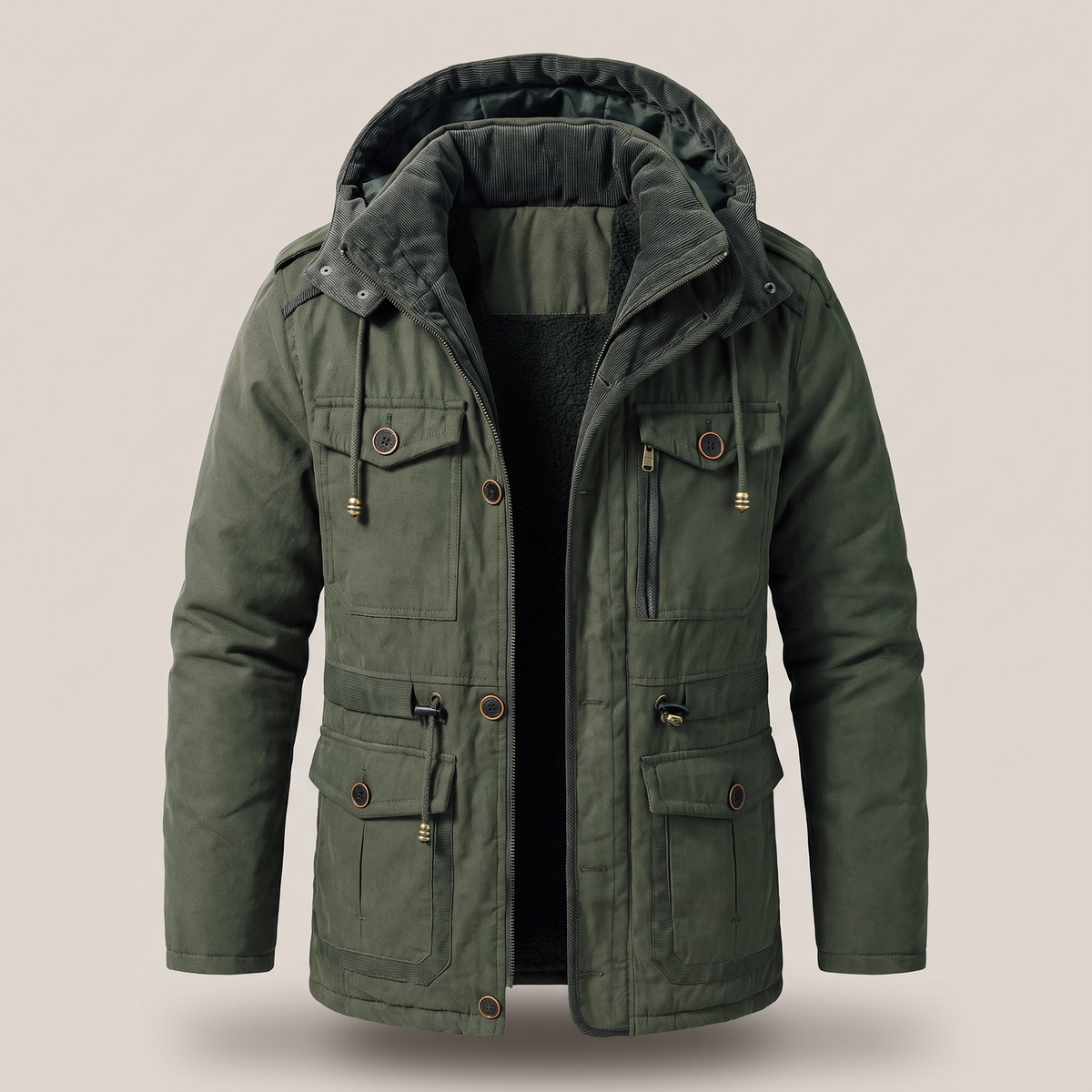 Praktische | Praktische Hooded Winter Coat – Strukturiert und Warm