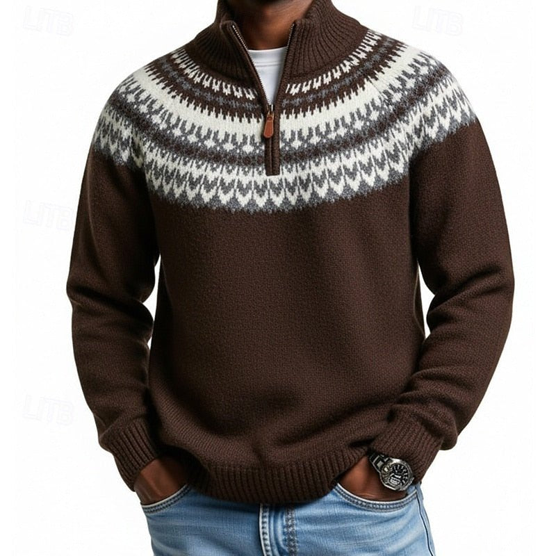 Barnaby | Muster Quarter-Zip Pullover