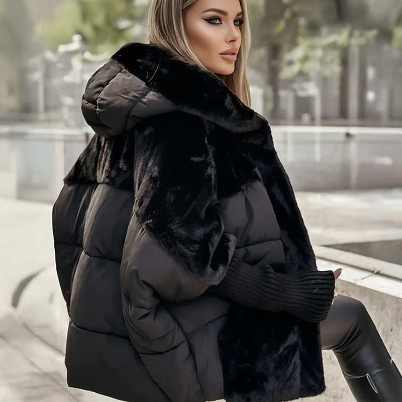 Cozevia | Quilted Hooded Jacket – Oversized Style for Women
