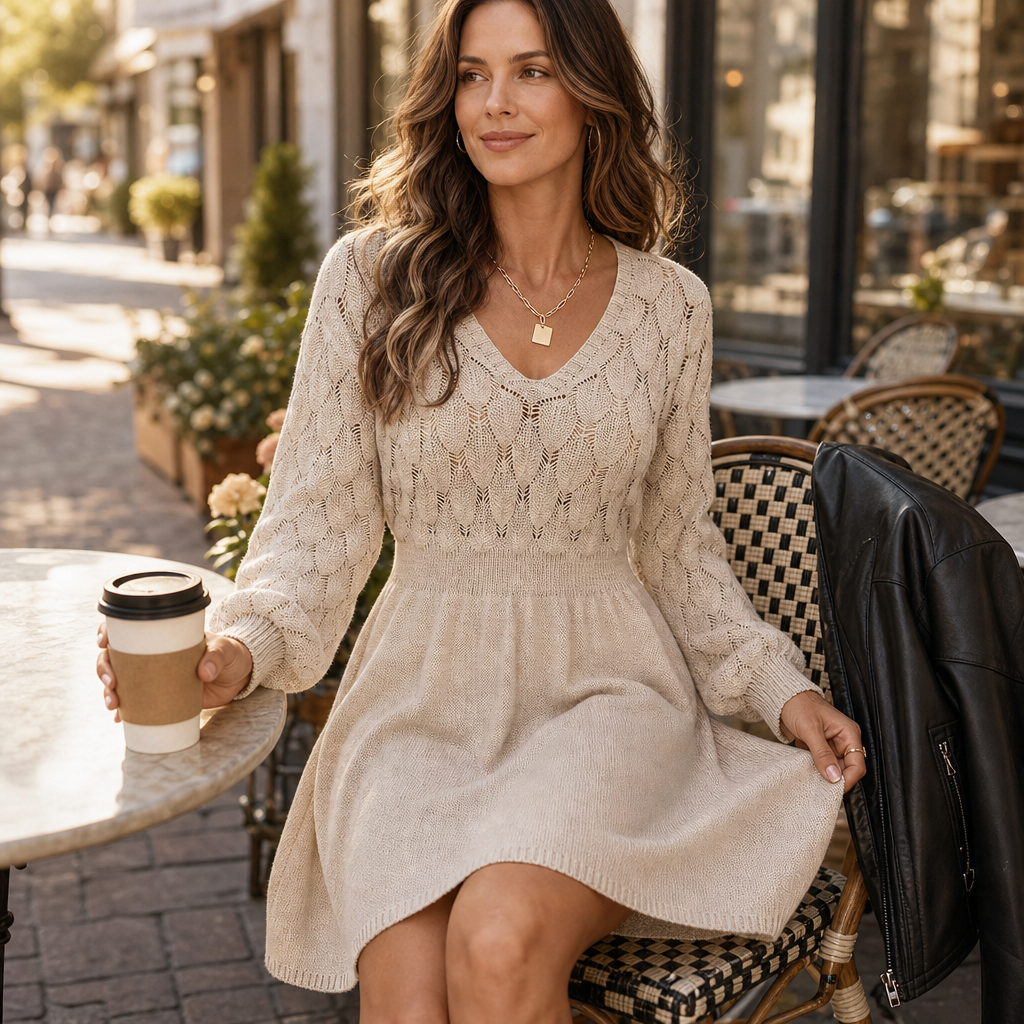 Wearlyn | Strick-A-Line Kleid – Bequem Gestreckt für Jeden Tag