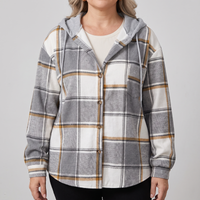 Mila | Klassischer und bequemer Damen Karomuster Kapuzenpullover