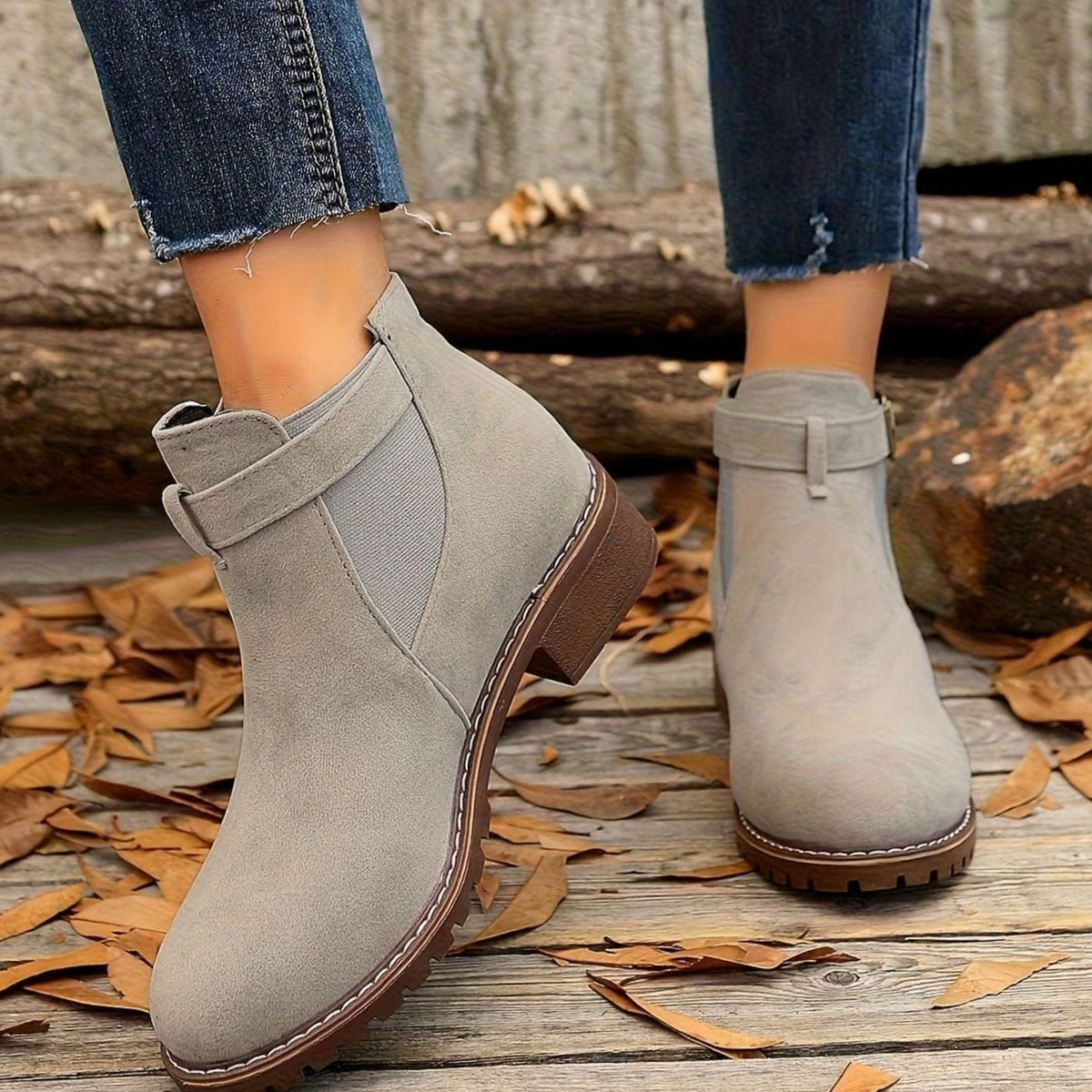 Katrina | Chelsea Boots – Damen Stiefeletten mit Blockabsatz