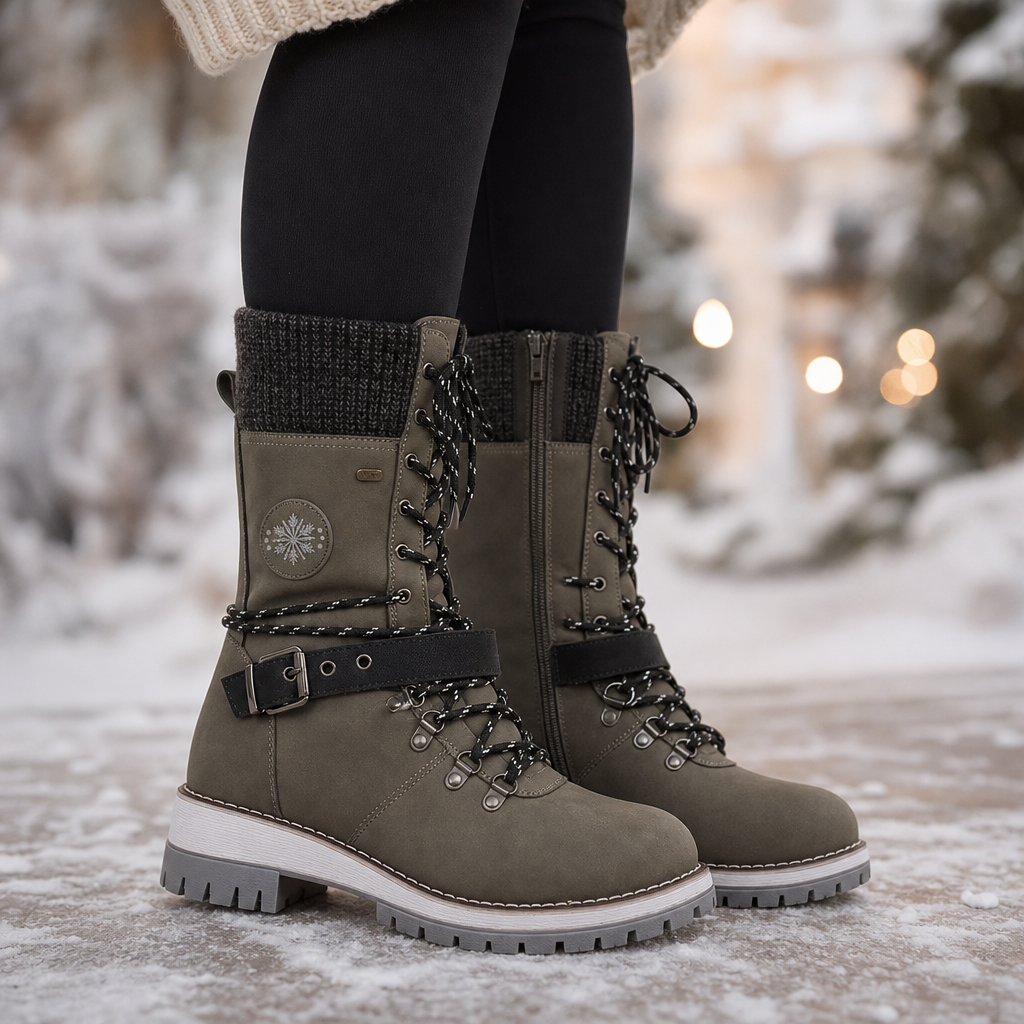 Cozette | Knit-Shaft Winter Boots – Warme und Stylische Chelsea-Stiefel für Damen