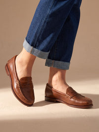 Eliana | Klassische Und Stilvolle Damen Penny Leder Loafer