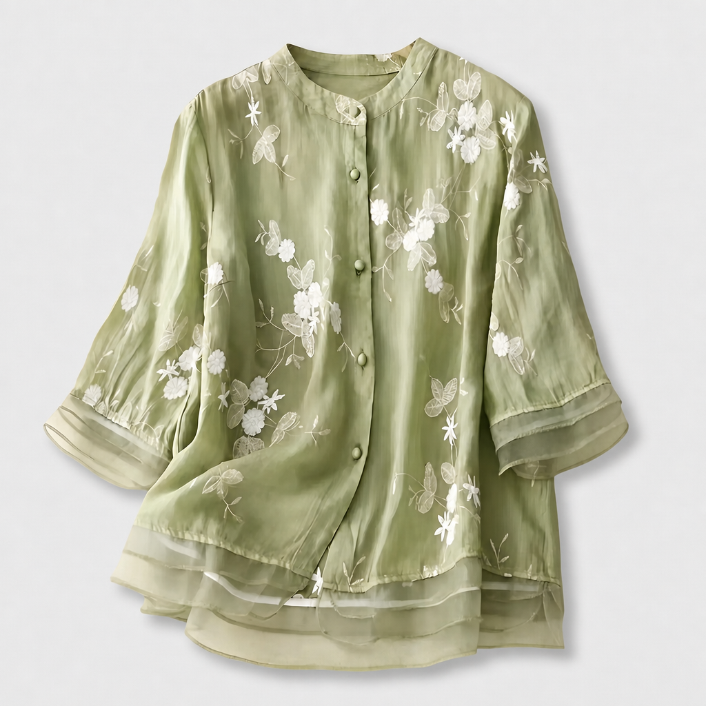 Emily | Baumwolloberteil mit gestickten Blumen