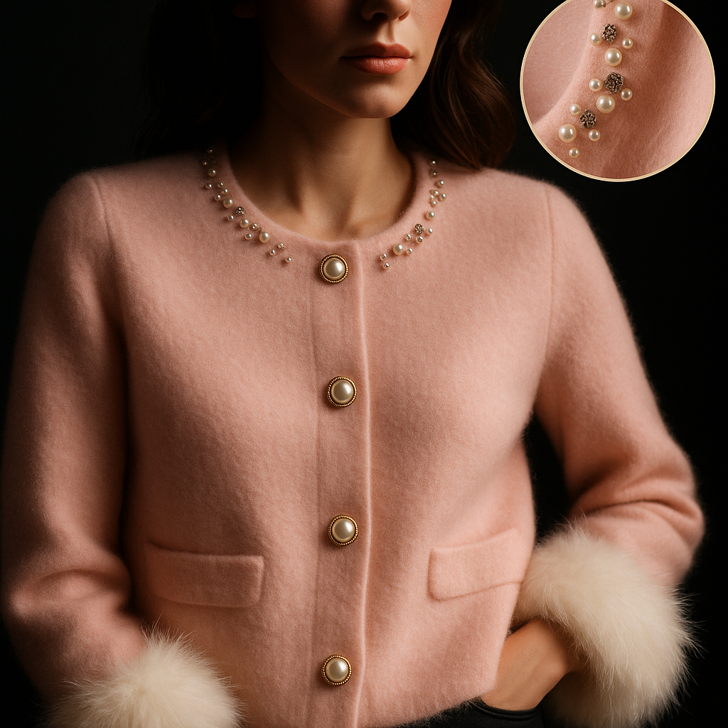 ANELISE | Cashmere Cardigan – Elegantes Design mit Akoya-Perlen