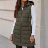 Amelie | Stilvolle und Vielseitige Damen Lange Pufferweste